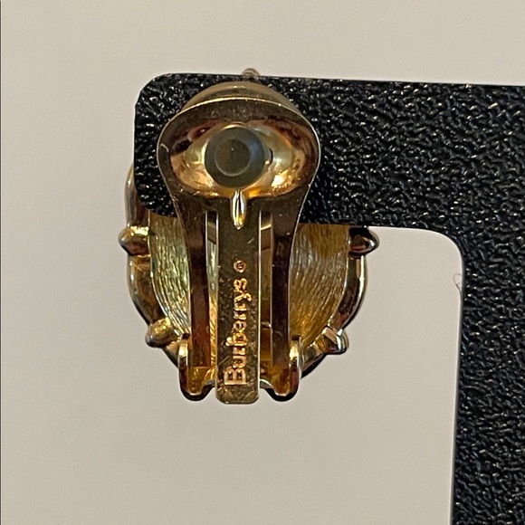 Vintage Burberrys Gold Plated Domed Shaped Starburst Clip-on Earrings - Picture 8 of 8